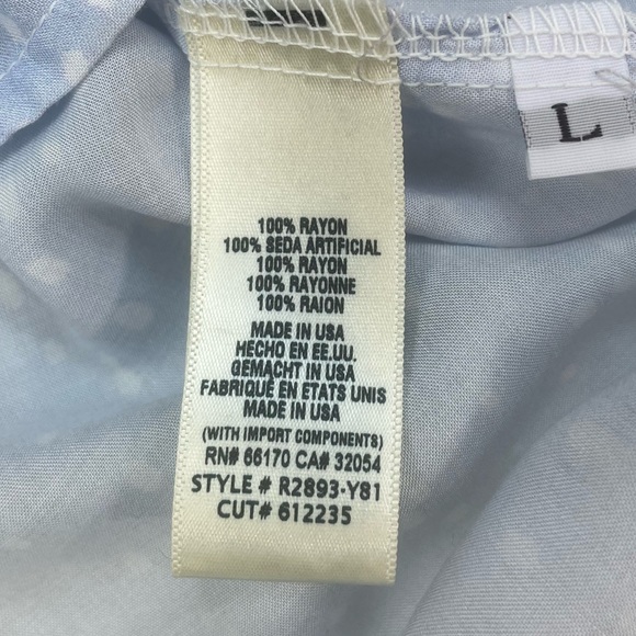 Anthropologie Cloth & Stone button down top- blue tie dye with white polka dots - Picture 10 of 10